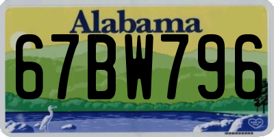 AL license plate 67BW796
