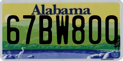 AL license plate 67BW800