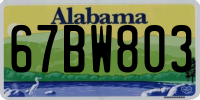 AL license plate 67BW803