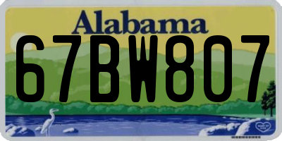 AL license plate 67BW807