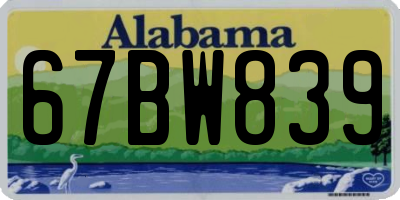 AL license plate 67BW839