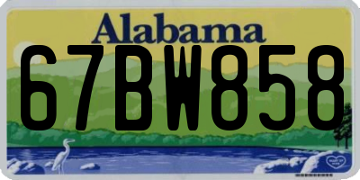 AL license plate 67BW858