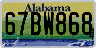 AL license plate 67BW868