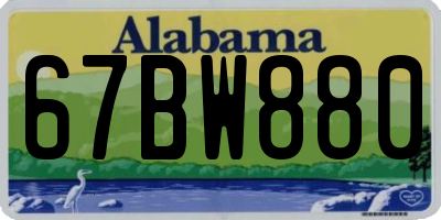 AL license plate 67BW880