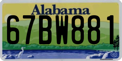 AL license plate 67BW881
