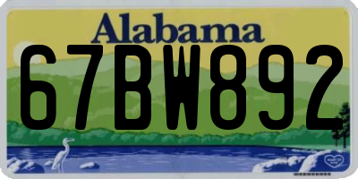 AL license plate 67BW892
