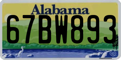 AL license plate 67BW893