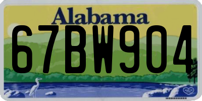 AL license plate 67BW904