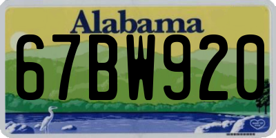 AL license plate 67BW920