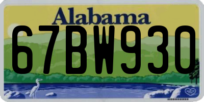 AL license plate 67BW930