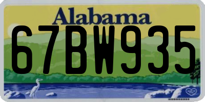 AL license plate 67BW935