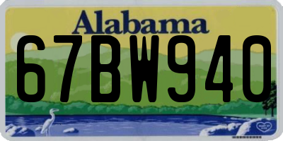 AL license plate 67BW940