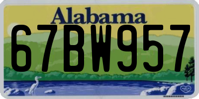 AL license plate 67BW957