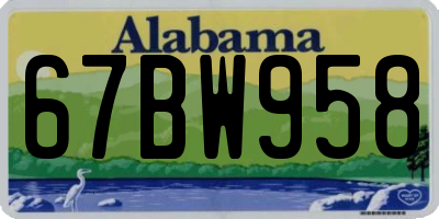 AL license plate 67BW958