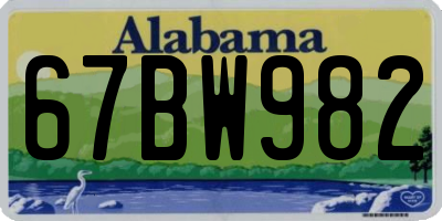 AL license plate 67BW982