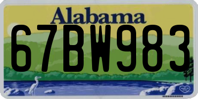 AL license plate 67BW983