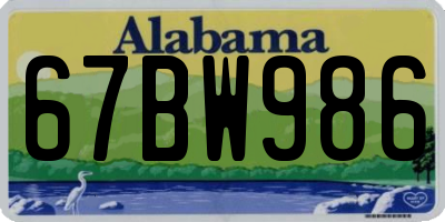 AL license plate 67BW986
