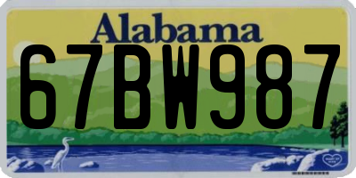 AL license plate 67BW987