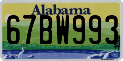 AL license plate 67BW993