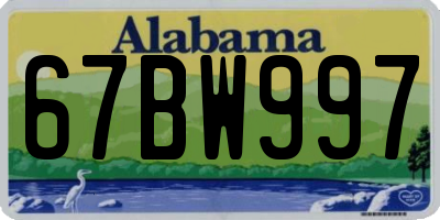 AL license plate 67BW997