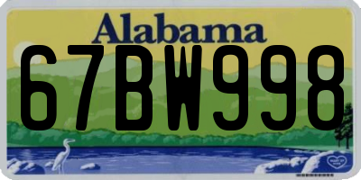 AL license plate 67BW998