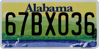 AL license plate 67BX036