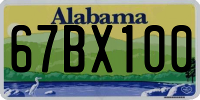 AL license plate 67BX100