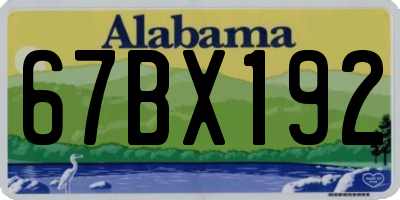 AL license plate 67BX192