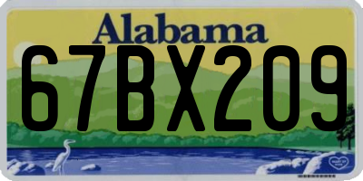 AL license plate 67BX209
