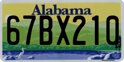 AL license plate 67BX210