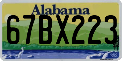AL license plate 67BX223