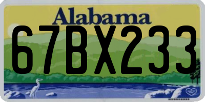 AL license plate 67BX233