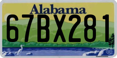 AL license plate 67BX281