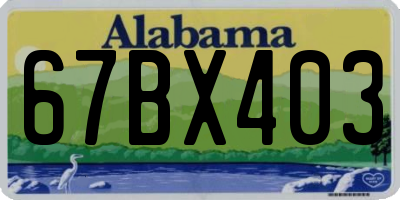AL license plate 67BX403