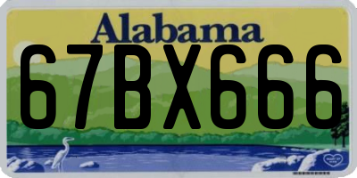 AL license plate 67BX666