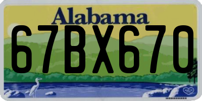 AL license plate 67BX670