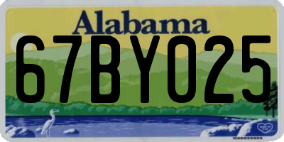 AL license plate 67BY025