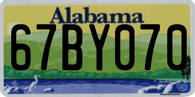 AL license plate 67BY070