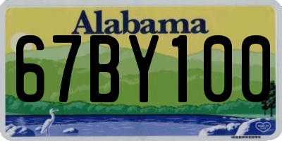 AL license plate 67BY100