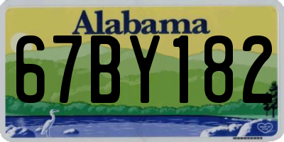 AL license plate 67BY182