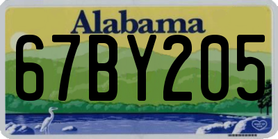 AL license plate 67BY205