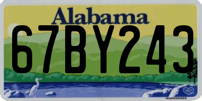 AL license plate 67BY243