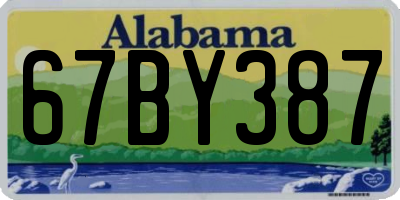 AL license plate 67BY387