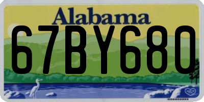 AL license plate 67BY680