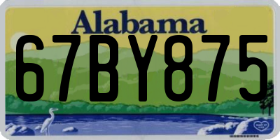 AL license plate 67BY875