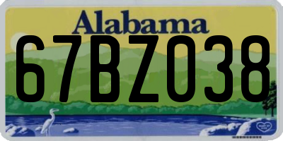 AL license plate 67BZ038