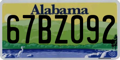 AL license plate 67BZ092