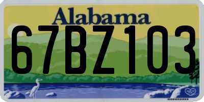 AL license plate 67BZ103