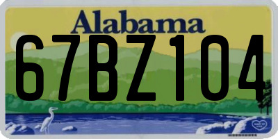 AL license plate 67BZ104