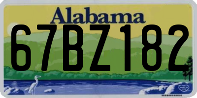 AL license plate 67BZ182